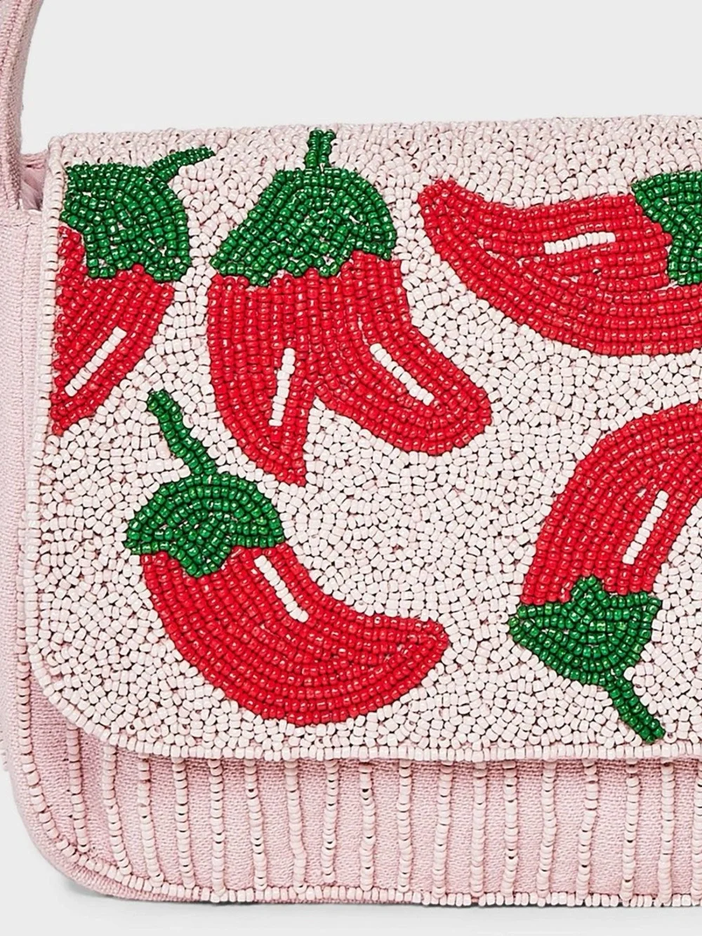 NWT A New Day™ Hand Beaded Chili Pepper Embellished Flap Shoulder Bag - Pink